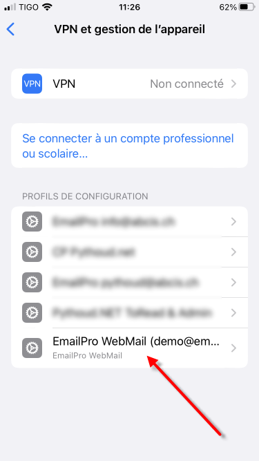 Liste profils