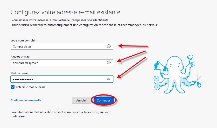 Configuration automatique début