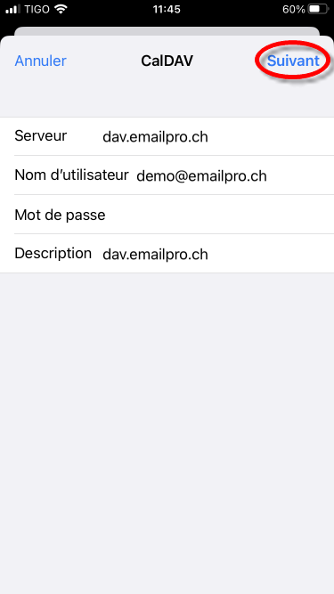 Config. CalDav