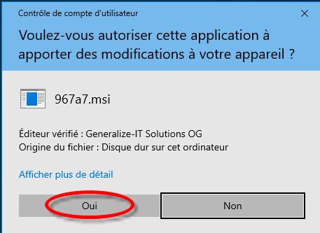 Autoriser installation