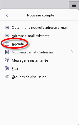 Créer agenda