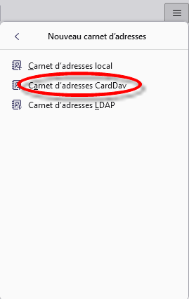 Créer CardDav
