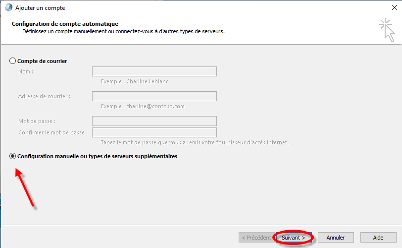 Configuration manuelle